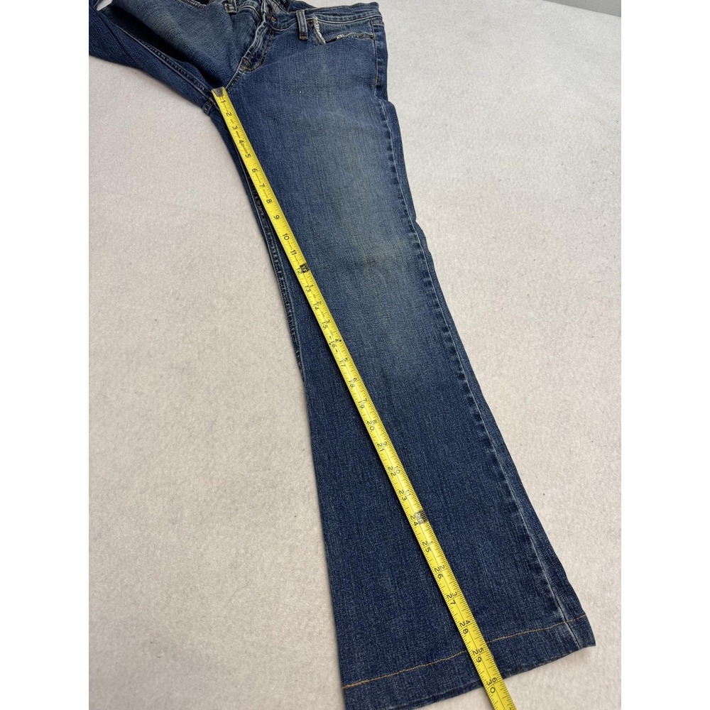 Allen B. By Allen Schwartz Jeans Womens 30 Blue Mid Rise Wide Leg Rhinestone - Picture 8 of 13